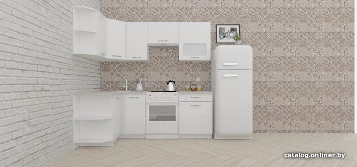 

Готовая кухня ВерсоМебель ЭкоЛайт-5 1.2x2.1 правая (белый/белый)