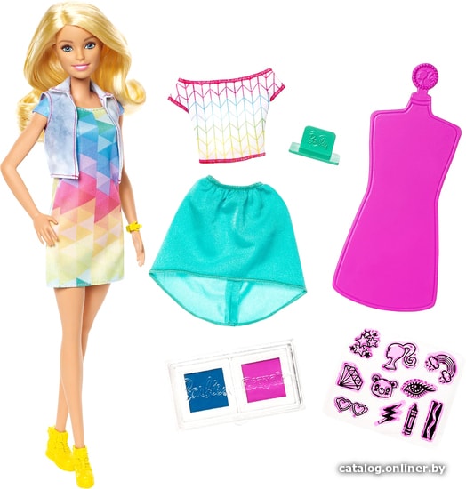 

Кукла Barbie Crayola Color Stamp Fashion Doll FRP05