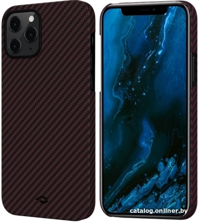 

Чехол для телефона Pitaka MagEZ для iPhone 12 Pro Max (twill, черный/красный)