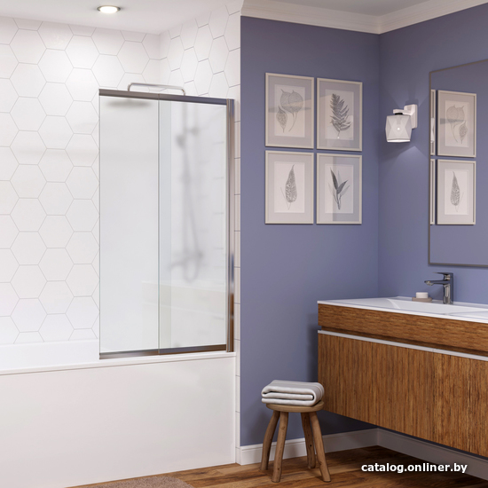 

Стеклянная шторка для ванны Wasserkraft Main 41S02-100R Matt glass