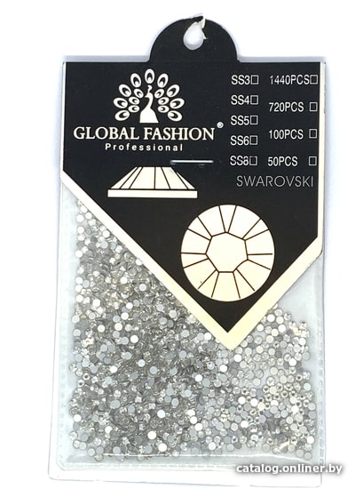 

Наклейки для ногтей Global Fashion Кристалл Svarovski SS8 (прозрачный) 1440 шт