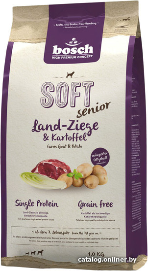 

Сухой корм для собак Bosch Soft Senior Land-Ziege & Kartoffel 1 кг