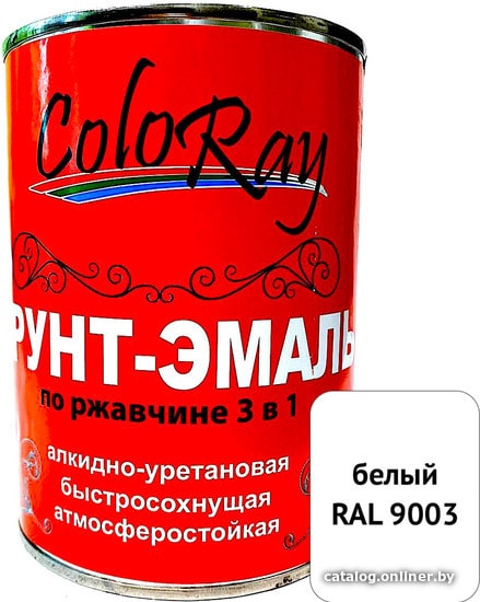 

Грунт-эмаль ColoRay 3 в 1 белый (2.7 кг)