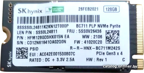 

SSD Hynix BC711 2242 128GB HFM128GD3HX015N