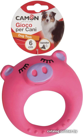 

Игрушка для собак Camon Лиса и свинья в форме кольца с пищалкой AH209/T