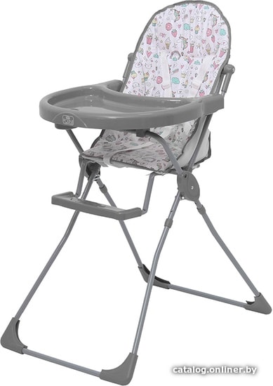 

Высокий стульчик Polini Kids 152 (Единорог Сладости, серый)