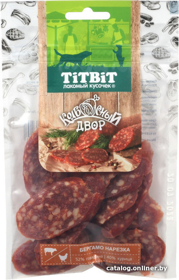 

Лакомство для собак TiTBiT Нарезка Бергамо Колбасный двор 80 г