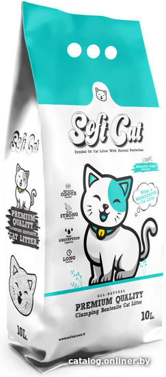 

Наполнитель для туалета Soft Cat С ароматом марсельского мыла комкующийся (10 л/8.5 кг)