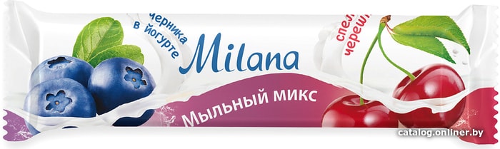 

Grass Мыло туалетное Milana мыльный микс черника в йогурте, черешня