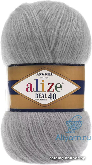 

Пряжа для вязания Alize Angora real 40 21 (480 м, серый)
