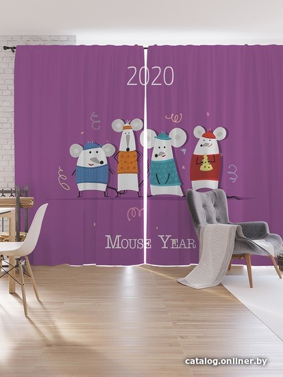 

Комплект штор JoyArty Мышиный год Oxford DeLux 1.7x2.65 м pox_185501_170x265 (2 шт)