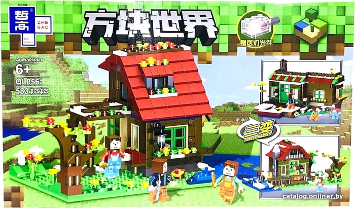 

Конструктор Zhe Gao Mycrafts QL0561 Майнкрафт Дом на Лесной поляне