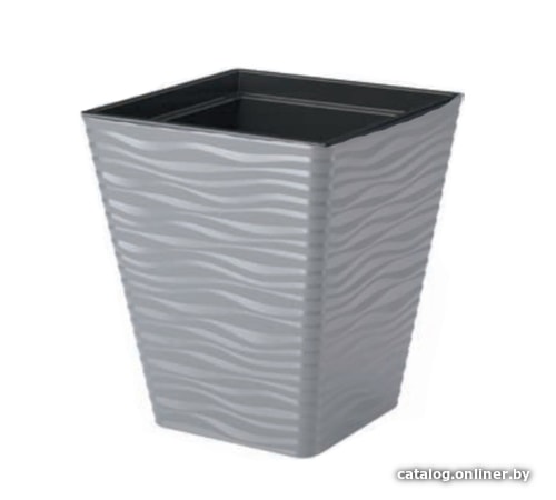 

Кашпо Form-Plastic с вкладышем Сахара Дюны квадрат 40 3940 (светло-серый)