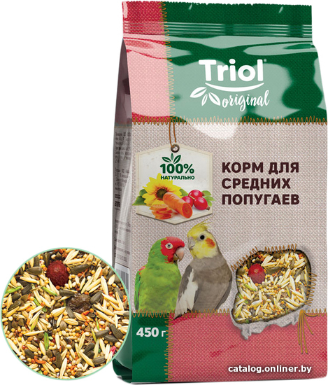 

Лакомство для птиц Triol Original для средних попугаев 450 г