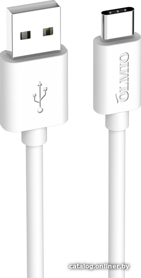 

Кабель Olmio 038899 USB Type A - USB Type C (1 м, белый)