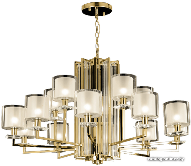 

Подвесная люстра Crystal Lux Nicolas SP-PL10+5 (золото/белый)