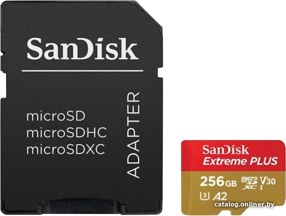 

Карта памяти SanDisk Extreme microSDXC SDSQXBZ-256G-GN6MA 256GB (с адаптером)