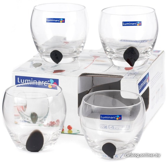 

Набор стаканов для воды и напитков Luminarc Drip black E5232