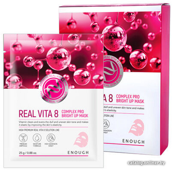 

Enough Маска для лица тканевая Real Vita 8 Complex Pro Bright Up Mask 25 г