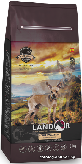 

Сухой корм для собак Landor Adult Small Breed Lamb with Rice 1 кг