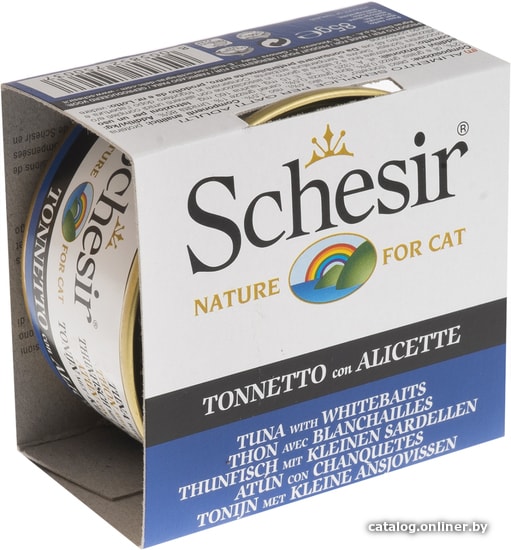 

Консервированный корм для кошек Schesir Tuna with Whitebaits 85 г