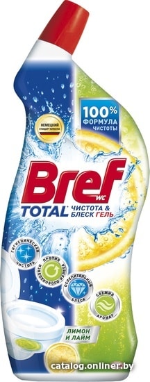 

Средство для унитаза Bref Тотал Чистота и Блеск Лимон и Лайм 0.7 л