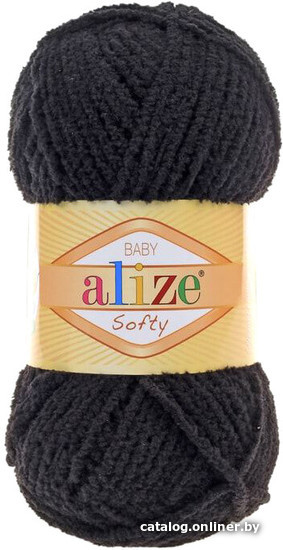 

Пряжа для вязания Alize Softy 60 (115 м, черный)