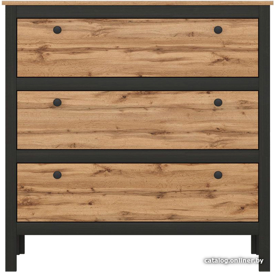 

Комод BRW Loft KOM3S/90 (дуб вотан/черный матовый)