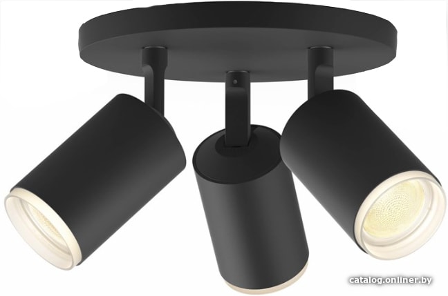 

Спот Philips Hue Fugato Plate/Spiral 3x5.7W Spots (черный)