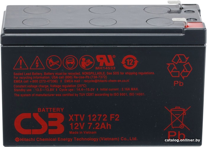 

Аккумулятор для ИБП CSB Battery XTV1272 (12В/7.2 А·ч)