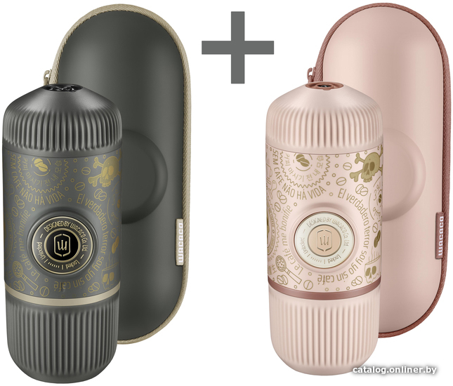 

Ручная кофеварка WACACO Nanopresso Dark Soul Grey Case + Dark Soul Pink Case