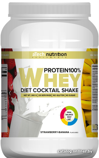 

Протеин Atech Nutrition Whey Protein 100% (840г, клубника/банан)
