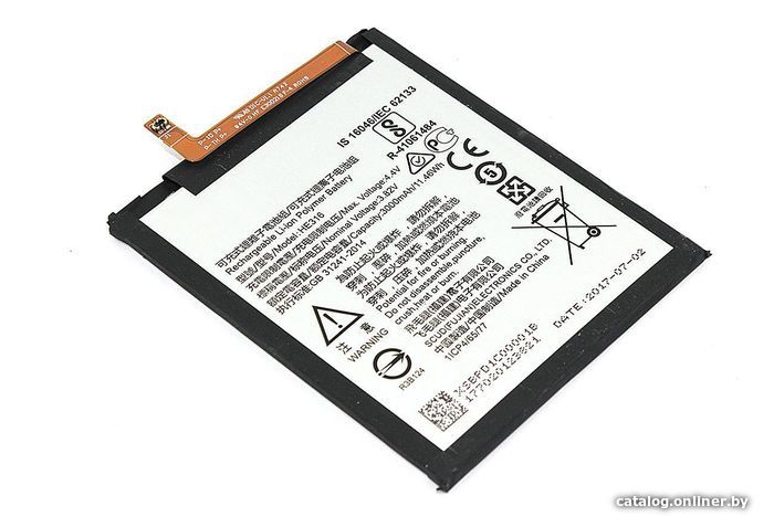 

Аккумулятор для телефона RageX HE316 для Nokia 6 (TA-1021, TA-1033, TA-1000), 3.82В, 3000мАч, 11.55Wh