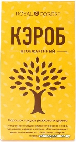 

Кэроб Royal Forest Необжаренный в коробке 200 г (желтый)