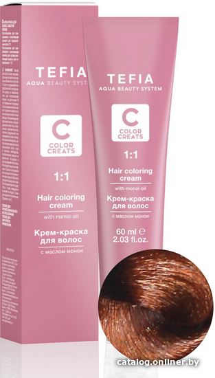 

Крем-краска для волос Tefia Color Creats 6/4 (тёмный блондин медный)