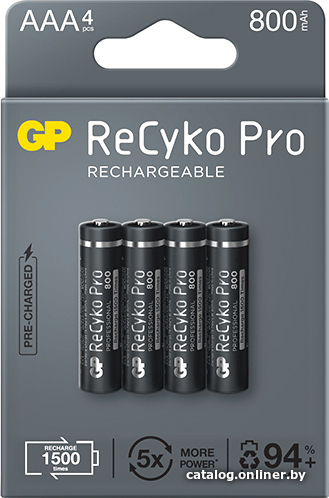 

Аккумулятор GP ReCyko Pro AAA 800mAh 4 шт. 85AAAHCB-5EB4