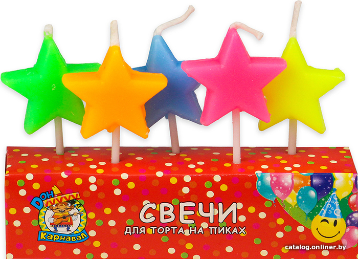 

Набор свечей для торта Miland Яркие звездочки С-6014 (5 шт)