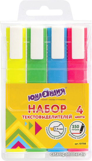 

Набор текстовыделителей Юнландия Colorstar 151708 (4шт)