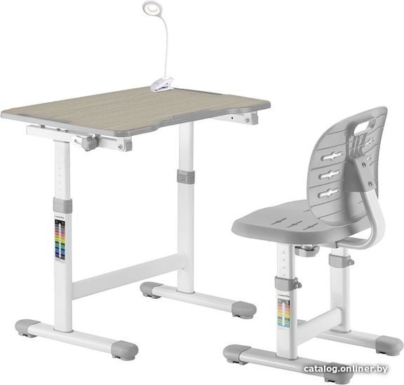 

Парта Anatomica Karina Lite Wood + стул + светильник (клен/серый)