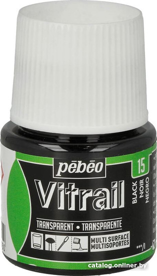 

Краска для стекла и керамики PEBEO Vitrail 050-015 (45 мл, черный)