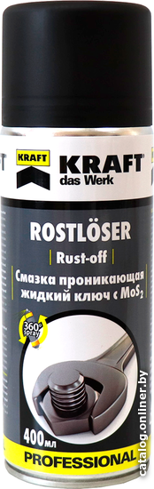 

KRAFT Смазка проникающая жидкий ключ с MoS2 400 мл KF004