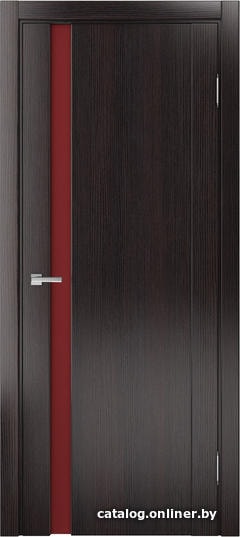 

Межкомнатная дверь MDF-Techno Доминика 225 (орех темный, Лакобель красный)