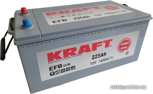 

Автомобильный аккумулятор KRAFT EFB 225 (3) евро (225 А·ч)