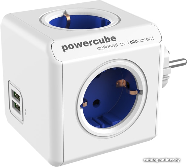 

Разветвитель Allocacoc PowerCube 4 (белый/синий)
