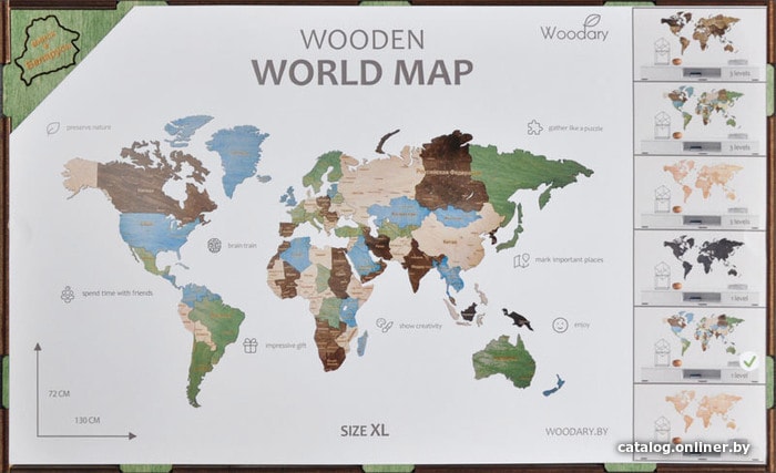 

Пазл Woodary Карта мира XL 3137