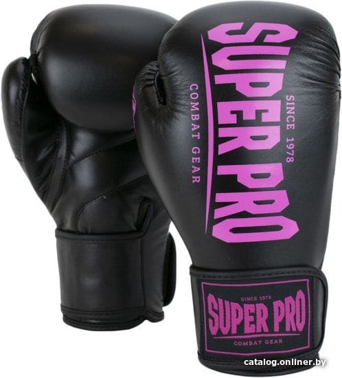 

Перчатки для единоборств Super Pro Combat Gear Champ SPBG120-90450 16 oz (черный/розовый)