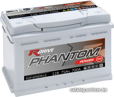 

Автомобильный аккумулятор RDrive Phantom Power SMF EUP-075070L3 (75 А·ч)