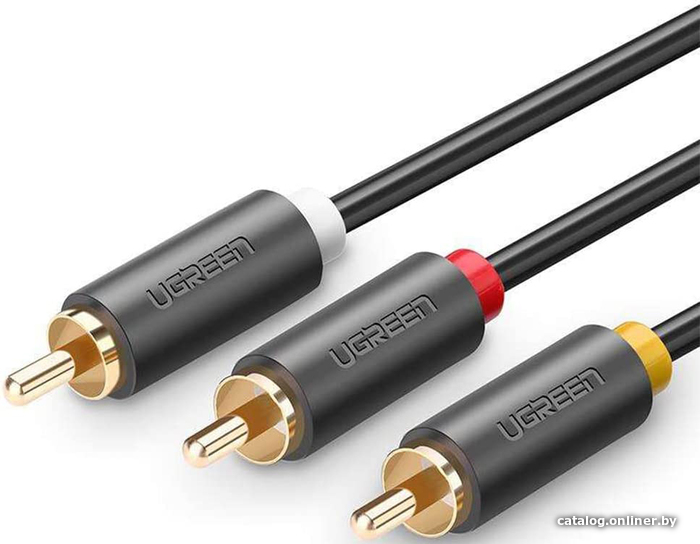 

Кабель Ugreen AV105 10524 3RCA - 3RCA (1.5 м, черный)