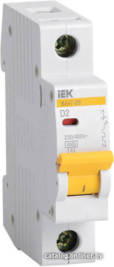 

Выключатель автоматический IEK ВА 47-29 2А 1P 4.5кА D MVA20-1-002-D