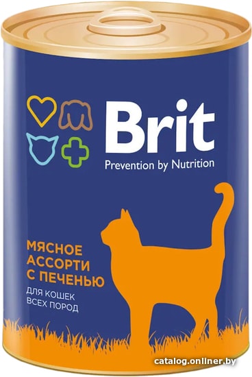 

Консервированный корм для кошек Brit Premium Beef & Liver Medley 340 г